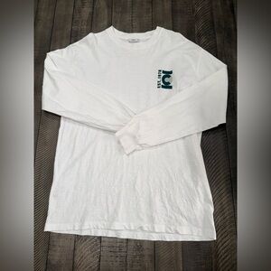 CLOSED Organic Cotton Long Sleeve Tee White XL Slub Knit Logo EST 1978 NWOT
